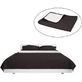 vidaXL Bedsprey doppelt 170x210 cm Quiltcreme und braun