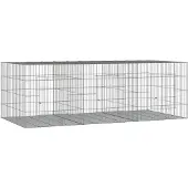 vidaXL Gabbia per conigli 3 pannelli 163x79x54 cm Ferro zincato