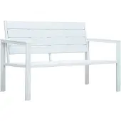 vidaXL Panchina da giardino 120 cm HDPE bianco effetto legno