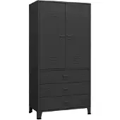vidaXL Armadio industriale nero 90x50x180 cm in metallo