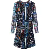 Desigual , Abito corto sottile tulle, Poliestere, Nero, S