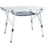 Uquip - Tavolo da camping con gambe regolabili - Variety in Alluminio - Taglia M - Grigio