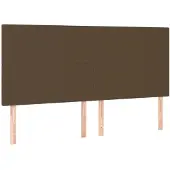 vidaXL Testiere 4 pz. Tessuto marrone scuro 80x5x78/88 cm
