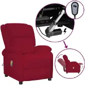 vidaXL Sedia da Massaggio Elettrica Vino Rosso Velluto
