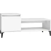 vidaXL Tavolino bianco 100x50x45 cm materiale a base di legno