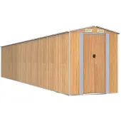 vidaXL Capanno per attrezzi Marrone chiaro 192x1021x223 cm Acciaio zincato
