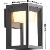 PRIOS Applique da esterni LED Gamion, antracite, metallo, IP54