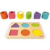 Janod I Forme E Suoni In Legno-puzzle Da 6 Pezzi