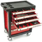 OEM Carrello porta attrezzi 154 pollici utensili 7 cassetti carrello officina officina - rosso