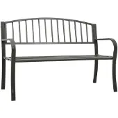 vidaXL Panchina da giardino grigia 120 cm in acciaio