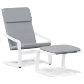 vidaXL Poltrona relax con sgabello in tessuto grigio chiaro