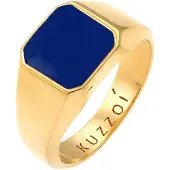 KUZZOI Anello 'Enamel' blu scuro / oro
