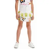 Desigual , Minigonna denim balze sole, Carta, Bianco, 13/14