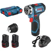 Bosch Trapano avvitatore a batteria GSR 12V-15 FC, con 2 batterie da 2,0 Ah, L-BOXX, 1 accessorio