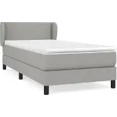 vidaXL Letto a molle con materasso grigio chiaro 90x200 cm in tessuto
