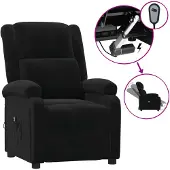 vidaXL Recliner elettrico in velluto nero