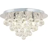 LINDBY plafoniera Antonino, a 4 luci, cromo, cristallo, 35 cm