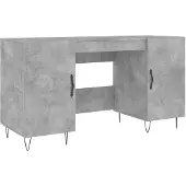 vidaXL Scrivania grigio cemento 140x50x75 cm in materiale composito