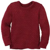 Disana Kid's Aran-Pullover Pullover di lana Bambini (134/140, rosso)