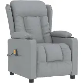 vidaXL Sedia da massaggio in tessuto grigio chiaro