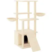 vidaXL Graffiatoio in sisal crema 133 cm