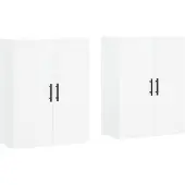 vidaXL Armadi a muro 2 pz. Bianco 69,5x34x90 cm