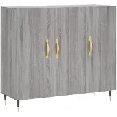 vidaXL Credenza Grigio Sonoma 90x34x80 cm Materiale a base di legno