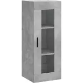 vidaXL Armadio a muro grigio cemento 34,5x34x90 cm