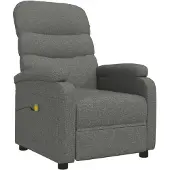 vidaXL Sedia da massaggio in tessuto grigio scuro