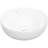 vidaXL Lavabo Bianco 44x17 cm Vetroceramica Rotondo
