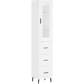 vidaXL Credenza bianca 34,5x34x180 cm Materiale a base di legno