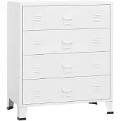 vidaXL Cassettiera industriale bianca 78x40x93 cm in metallo