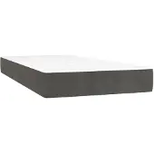 vidaXL Materasso a molle insacchettate grigio scuro 100x200x20 cm in velluto