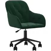 vidaXL Sedia da ufficio girevole in velluto verde scuro
