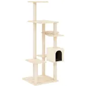 vidaXL Graffiatoio in sisal crema 142 cm
