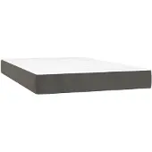 vidaXL Materasso a molle insacchettate grigio scuro 120x200x20 cm in velluto