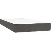 vidaXL Materasso a molle insacchettate grigio scuro 90x200x20 cm in velluto