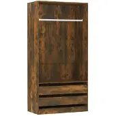 vidaXL Armadio rovere fumé 100x50x200 cm materiale a base di legno