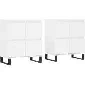 vidaXL Credenze 2 pezzi. Materiale a base di legno bianco