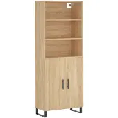 vidaXL Credenza Sonoma-quercia 69,5x34x180 cm Materiale a base di legno
