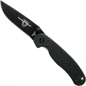 Ontario Coltello pieghevole RAT-2 D2, nero, nero