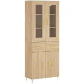 vidaXL Credenza Sonoma-quercia 69,5x34x180 cm Materiale a base di legno