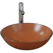 vidaXL Lavabo da bagno con rubinetto e gruppo di scarico, marrone