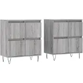vidaXL Credenze 2 pezzi. Materiale a base di legno Sonoma grigio