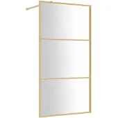 vidaXL Schermo doccia per cabina doccia ESG vetro trasparente Golden 115x195cm