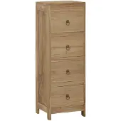 vidaXL Comodino 30x30x90 cm in legno massello di teak