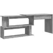 vidaXL Scrivania ad angolo grigio Sonoma 200x50x76 cm in materiale ligneo