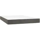 vidaXL Materasso a molle insacchettate grigio scuro 140x200x20 cm in velluto