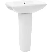 vidaXL Lavabo freestanding con colonna in Vetroceramica bianca 580x470x200 mm