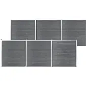 vidaXL Recinzione da giardino WPC 1045x186 cm grigio